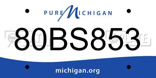 80BS853 Michigan License Plate