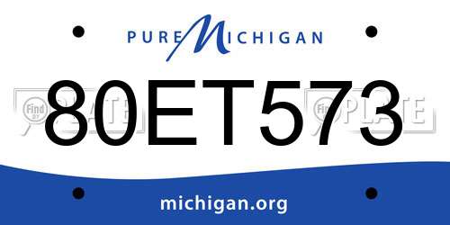 80ET573 Michigan License Plate