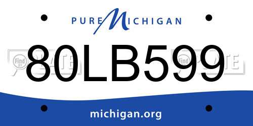 80LB599 Michigan License Plate