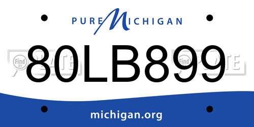 80LB899 Michigan License Plate