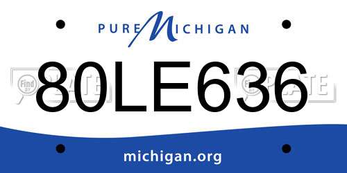 80LE636 Michigan License Plate