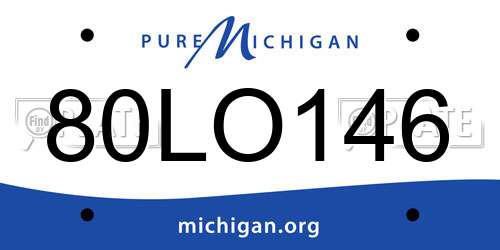 80LO146 Michigan License Plate
