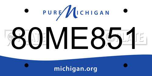 80ME851 Michigan License Plate