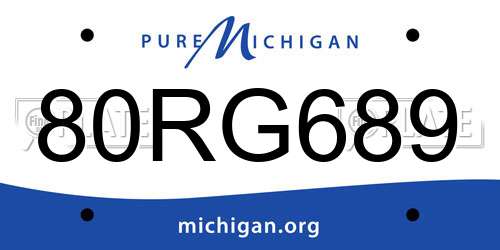 80RG689 Michigan License Plate