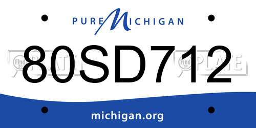 80SD712 Michigan License Plate
