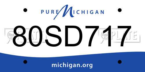 80SD717 Michigan License Plate