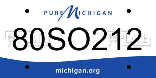 80SO212 Michigan License Plate