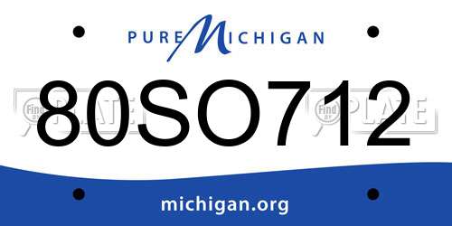 80SO712 Michigan License Plate