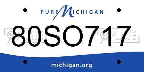 80SO717 Michigan License Plate
