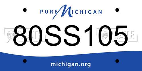80SS105 Michigan License Plate