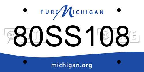 80SS108 Michigan License Plate