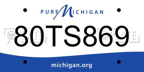 80TS869 Michigan License Plate