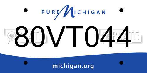 80VT044 Michigan License Plate