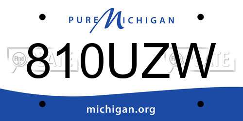 810UZW Michigan License Plate