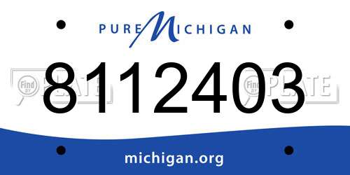 8112403 Michigan License Plate