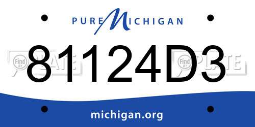 81124D3 Michigan License Plate