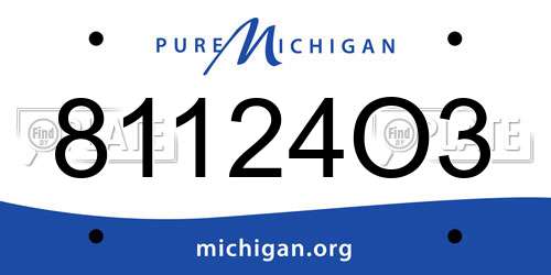 81124O3 Michigan License Plate