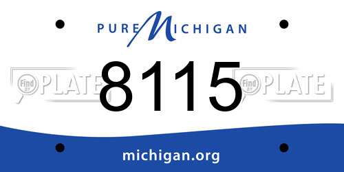 8115 Michigan License Plate