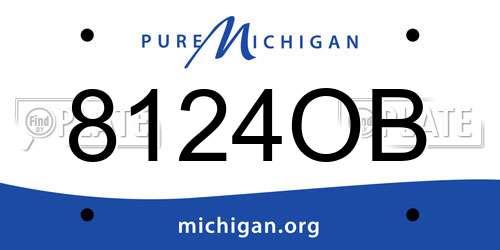 8124OB Michigan License Plate