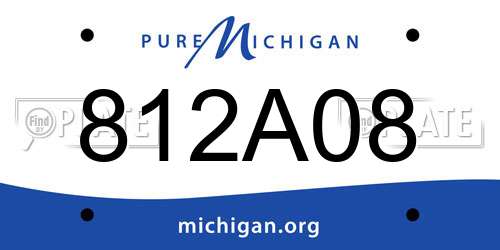 812A08 Michigan License Plate