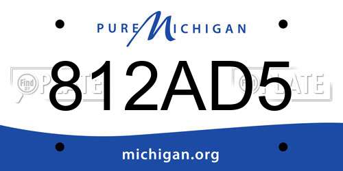 812AD5 Michigan License Plate