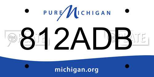 812ADB Michigan License Plate