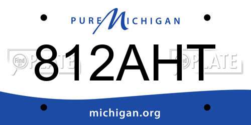 812AHT Michigan License Plate