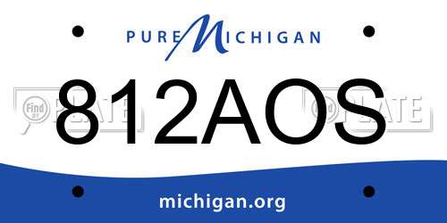 812AOS Michigan License Plate