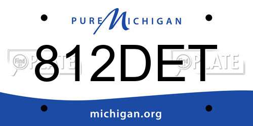 812DET Michigan License Plate