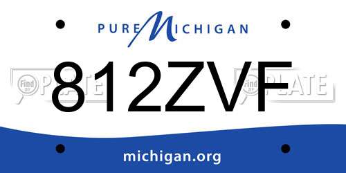 812ZVF Michigan License Plate