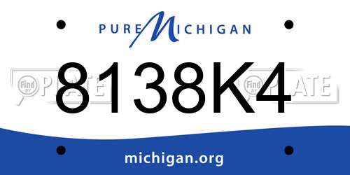 8138K4 Michigan License Plate