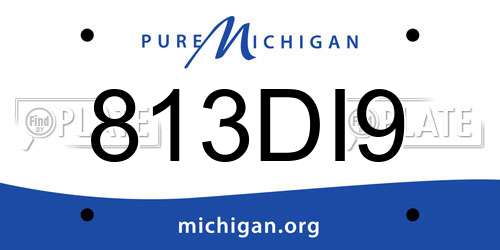 813DI9 Michigan License Plate