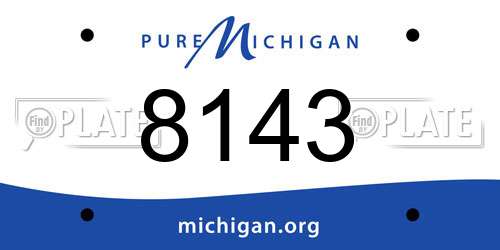 8143 Michigan License Plate