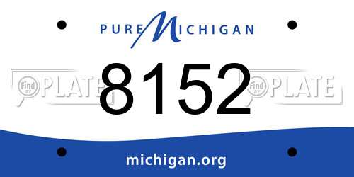 8152 Michigan License Plate