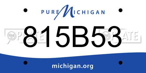 815B53 Michigan License Plate