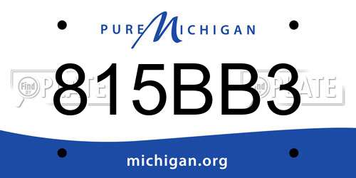 815BB3 Michigan License Plate