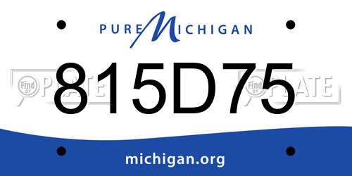 815D75 Michigan License Plate
