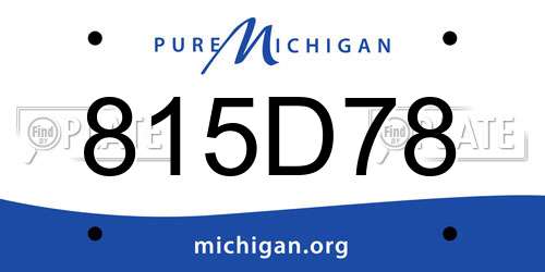815D78 Michigan License Plate