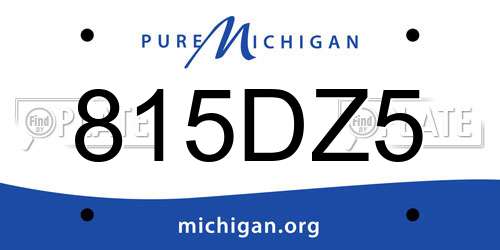 815DZ5 Michigan License Plate