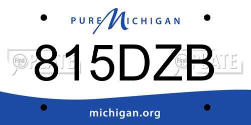 815DZB Michigan License Plate