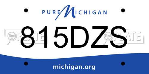 815DZS Michigan License Plate