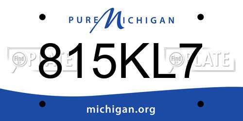 815KL7 Michigan License Plate