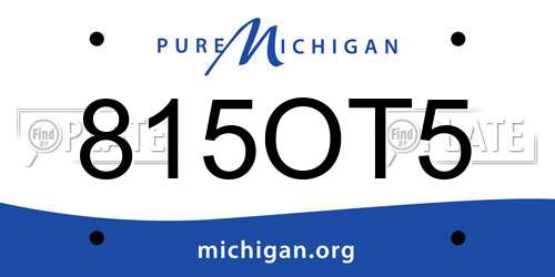 815OT5 Michigan License Plate