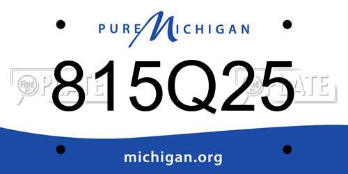815Q25 Michigan License Plate
