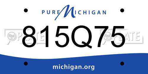 815Q75 Michigan License Plate