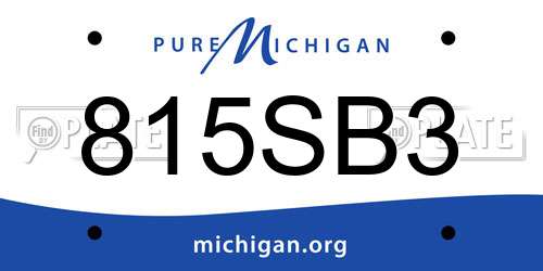 815SB3 Michigan License Plate