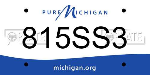 815SS3 Michigan License Plate