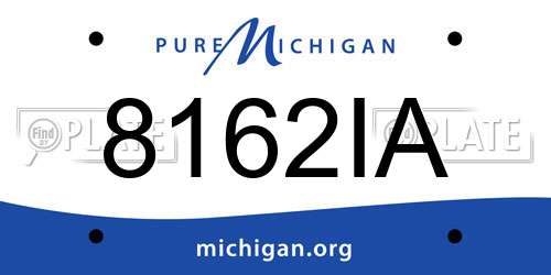 8162IA Michigan License Plate