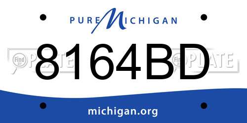 8164BD Michigan License Plate