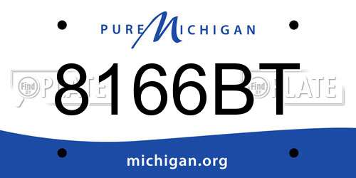 8166BT Michigan License Plate